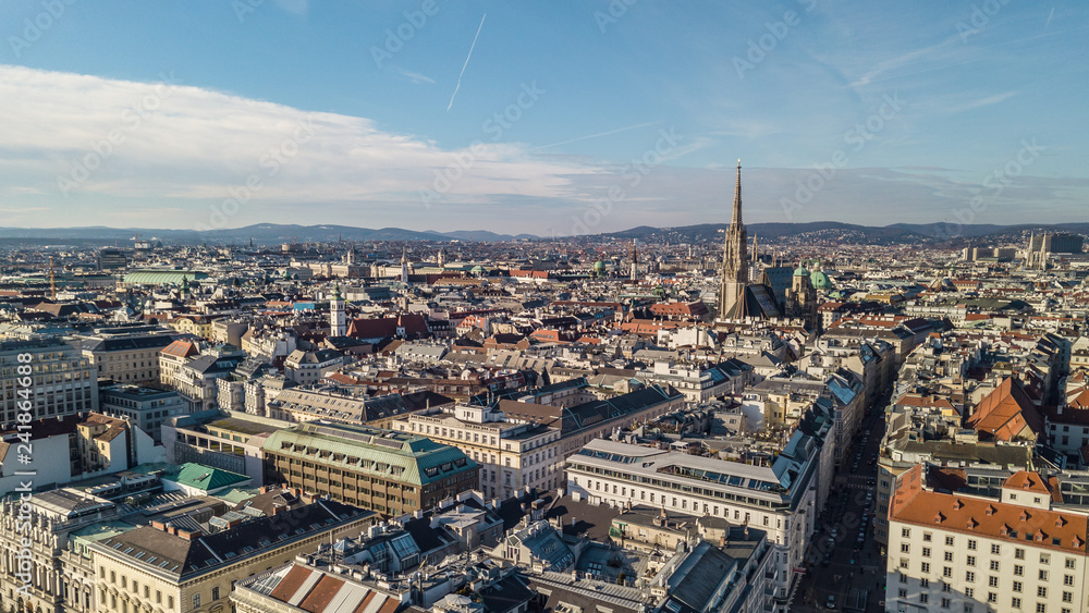 Aerial view of Vienna at sunny day