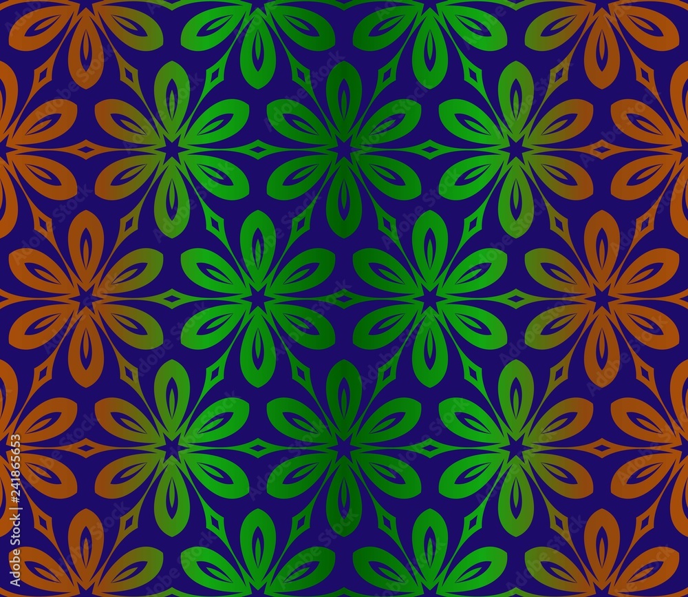 Vector Ornamental Seamless Pattern With Abstract Floral And Leave Style. Paper For Scrapbook. Gradient color Vector Ornamental Seamless Pattern With Abstract Floral And Leave Style. Paper For Scrapbook. Gradient color