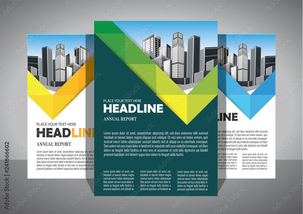 Business abstract vector template. Brochure design, cover modern layout, annual report, poster, flyer in A4 with colorful triangles, geometric shapes for tech, science, market with light background Business abstract vector template. Brochure design, cover modern layout, annual report, poster, flyer in A4 with colorful triangles, geometric shapes for tech, science, market with light background