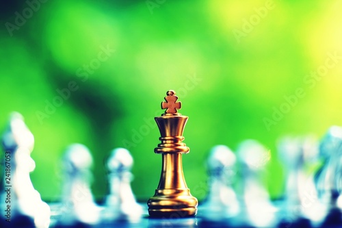 Chess board game  business competitive concept  encounter difficult situation  losing and winning