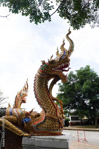 Amazing Thailand  Big serpant at the temple. 