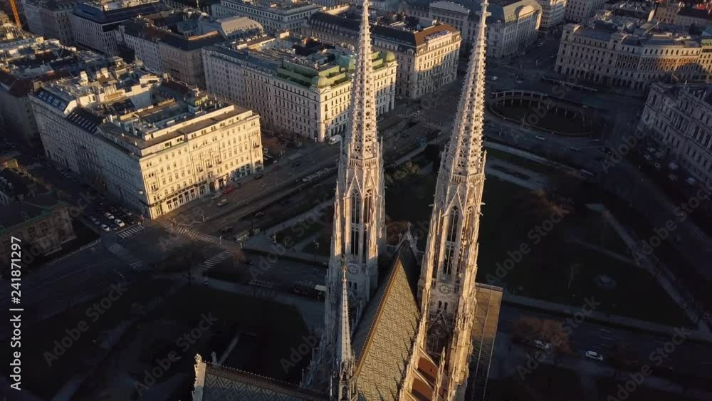 Aerial view of Votivkirche in Vienna, Austria Aerial view of Votivkirche in Vienna, Austria