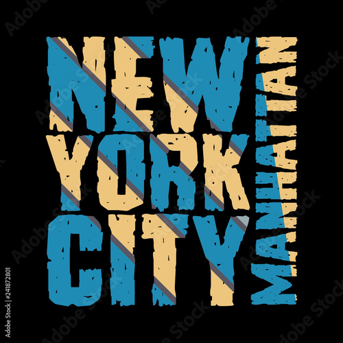 New York typography, t-shirt  manhattan, design graphic