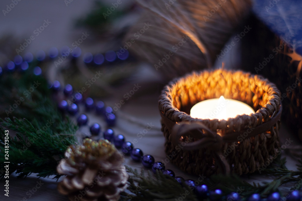 Fototapeta premium beads on a black background