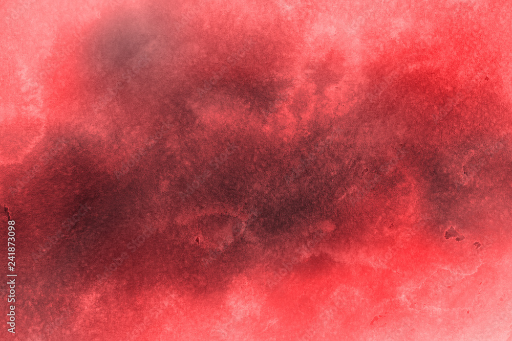 Red ink and watercolor textures on white paper background. Paint leaks and ombre effects. Hand painted abstract image. Red ink and watercolor textures on white paper background. Paint leaks and ombre effects. Hand painted abstract image.