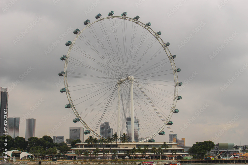  View of Singapore flyer, the largest ferris wheel in Singapore