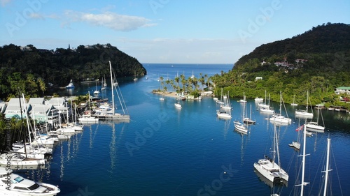 vue aérienne, Marigot Bay, Sainte Lucie