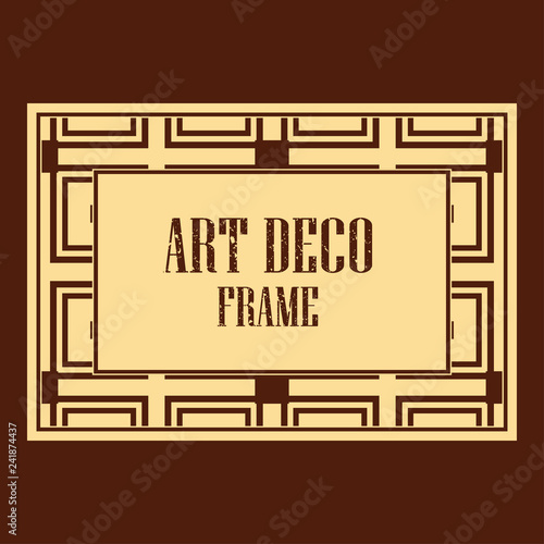 Vector geometric frame in Art Deco style. Rectangle vector abstract element for design.