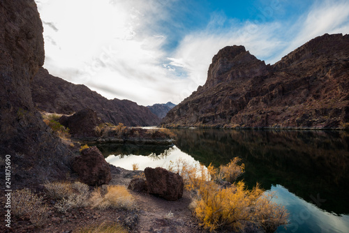 Still Colorado River and Arizona mountains  © Austin Broadbent