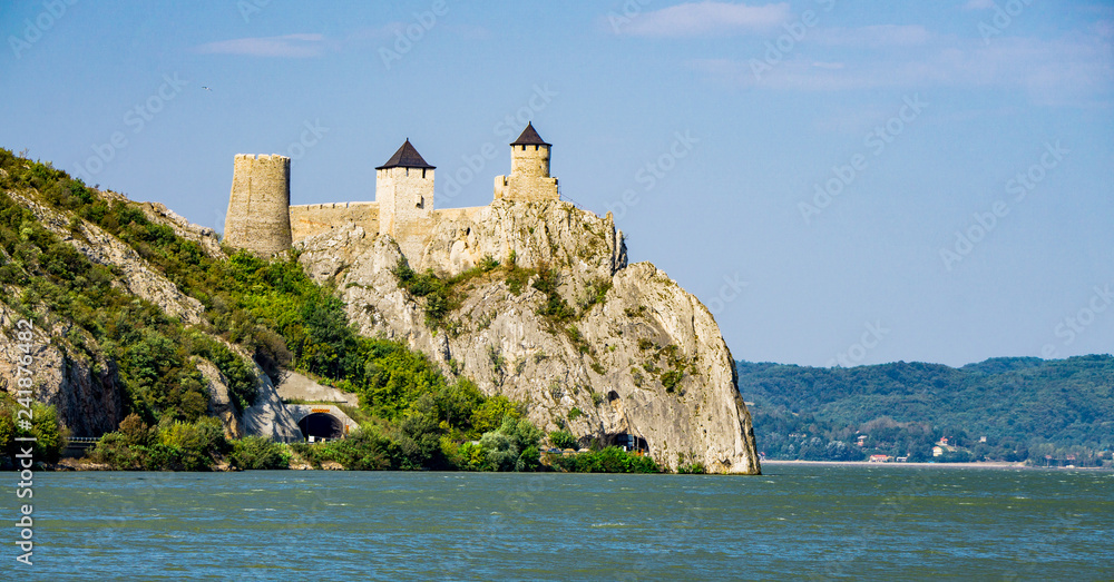 Golubac fortress on the danube river in Serbia