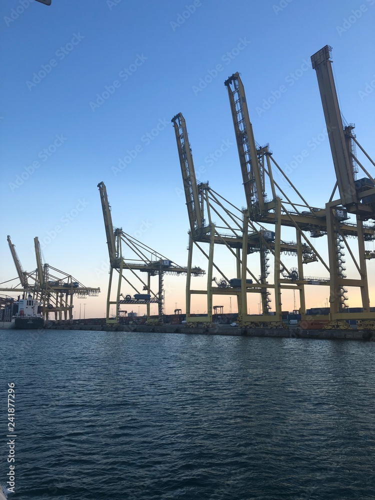 Fototapeta premium cranes in the port