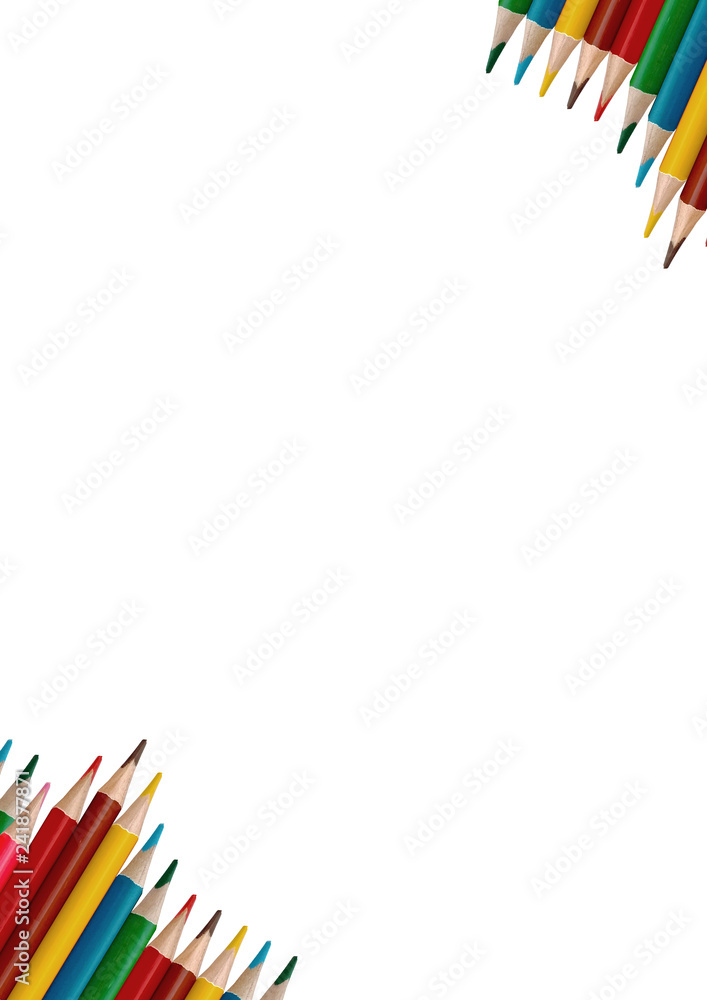 Fototapeta premium Color Pencil Writing Pad Title Letter