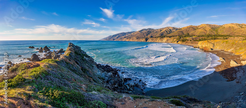 Panoramic Coastline and Beach