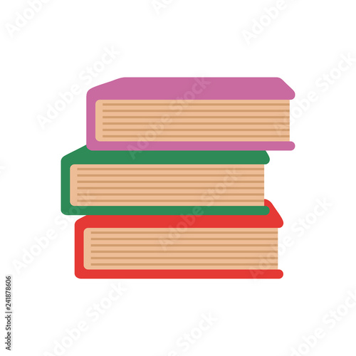Colored stack of books vector flat icon