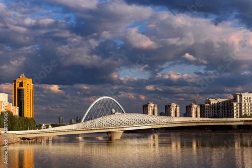 Bridge over the river in Astana