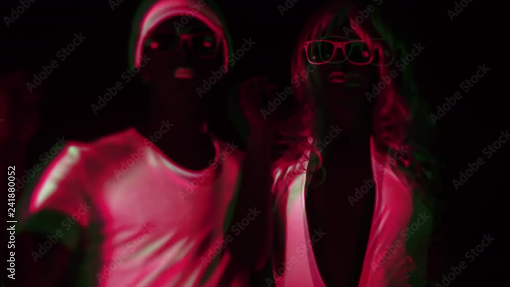 glow uv neon couple disco man party music woman glow uv neon couple disco man party music woman