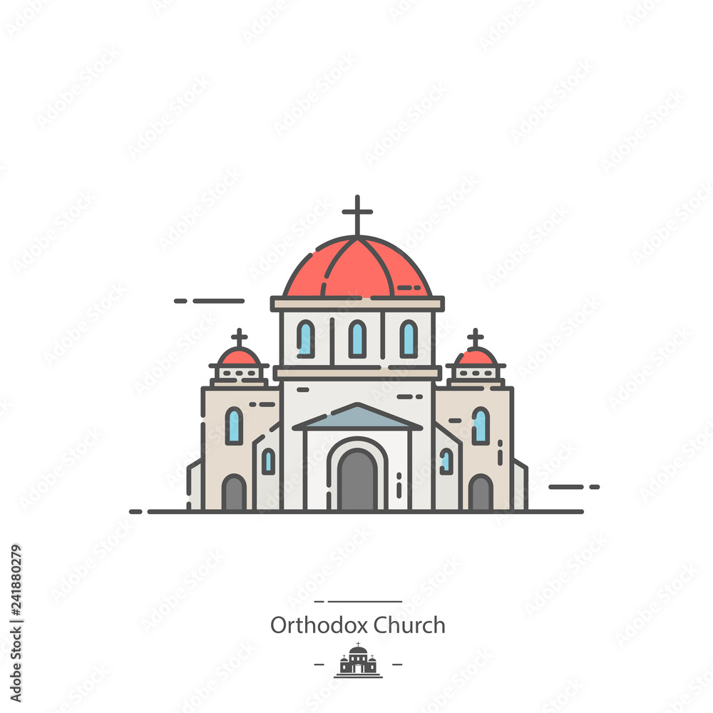 Orthodox church - Line color icon