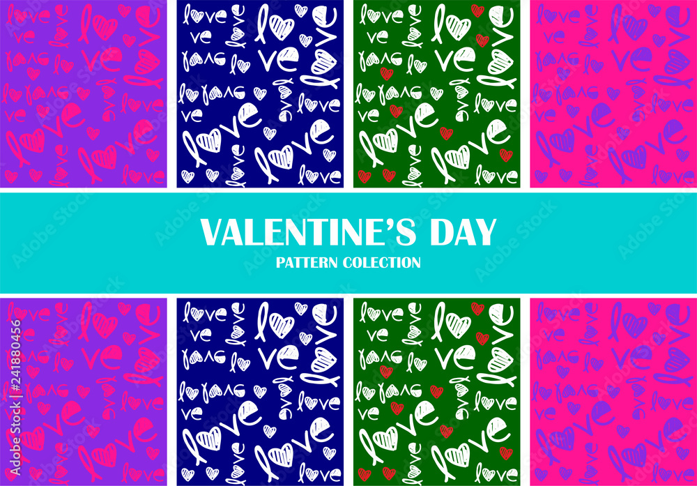 Valentines day pattern collection Valentines day pattern collection