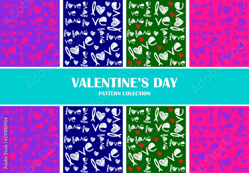 Valentines day pattern collection