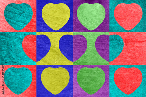 Valentines day colorful background with hearts shape.