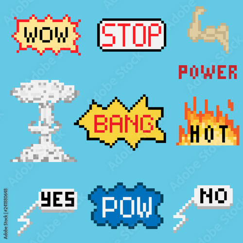 A set of pixel inscriptions