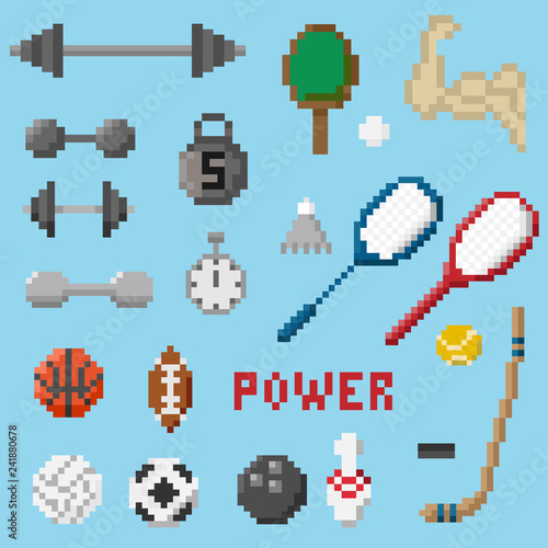 A set of pixel objects associated with the sport