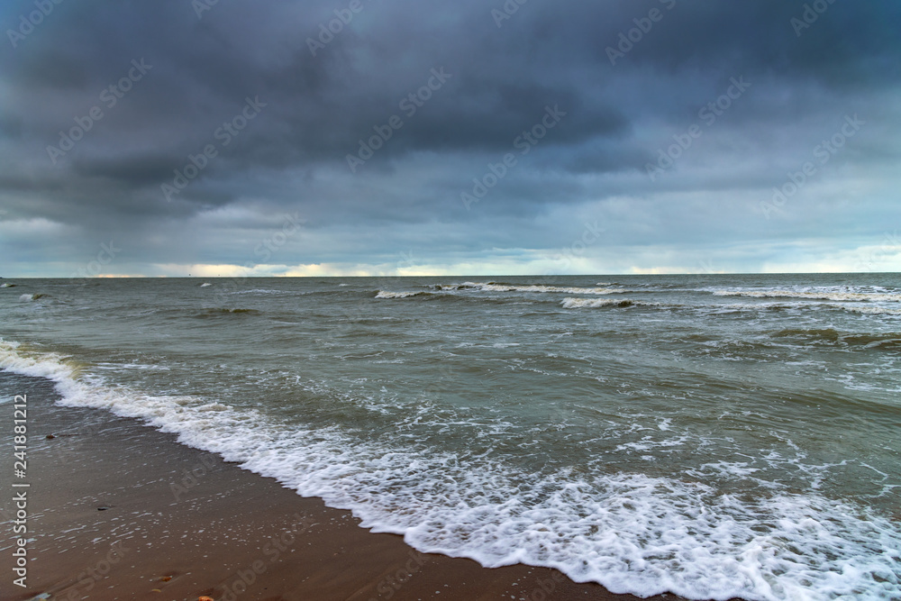 Fototapeta premium Gray and cold Baltic sea in winter time.