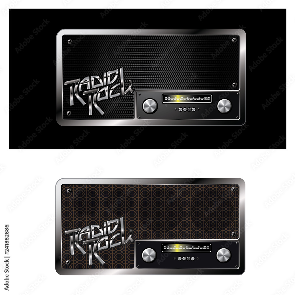 Fototapeta premium an illustration consisting of two different images of a radio station in the form of a symbol or logo