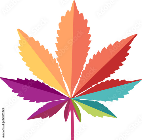 Colored icon of a cannabis leaf