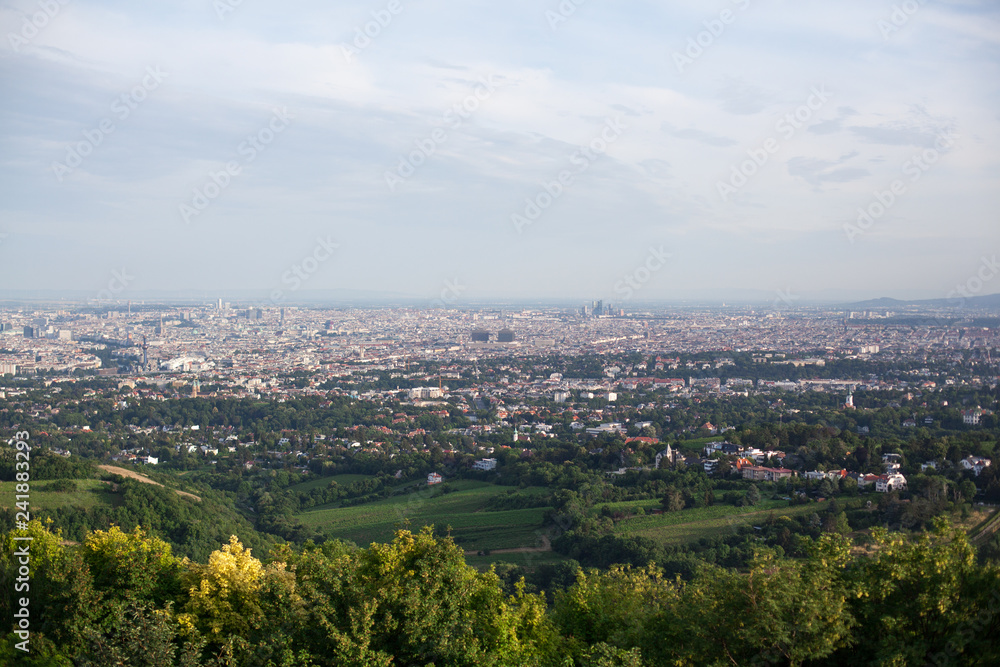 landscape of Vienna from observation deck in Kahlenberg