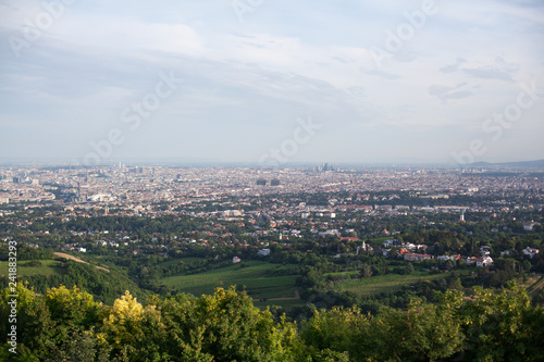 landscape of Vienna from observation deck in Kahlenberg