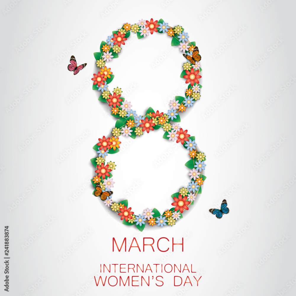 Happy women's day greeting card. Vector design poster of 8 March day.
Happy women's day greeting card. Vector design poster of 8 March day.