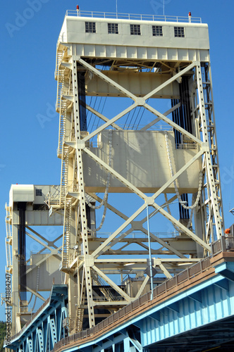 Closeup of Portage Lake Lift Bridge