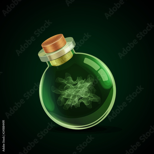 Magic bottle with smoke