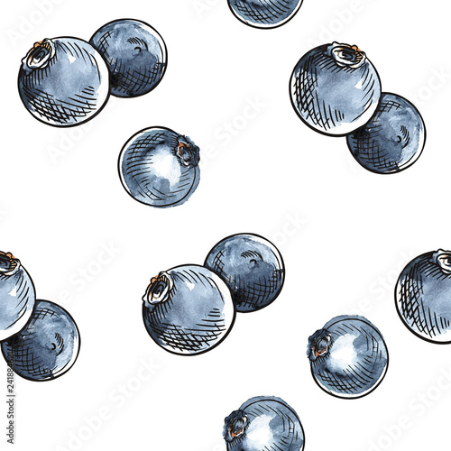 blueberry seamless pattern