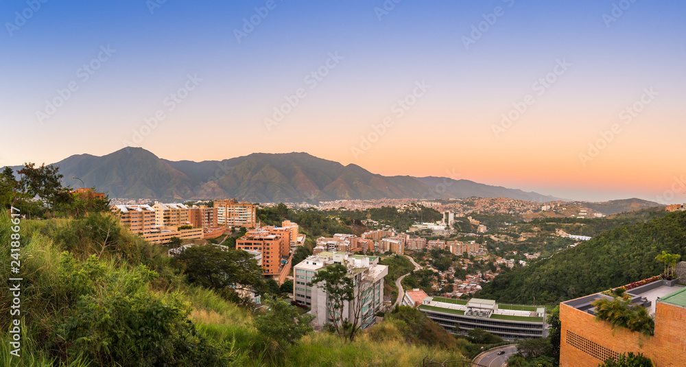View of Caracas city, Venezuela's capital, at sunset