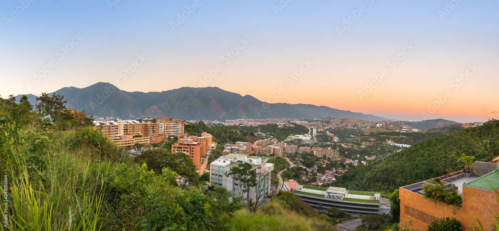 View of Caracas city, Venezuela's capital, at sunset