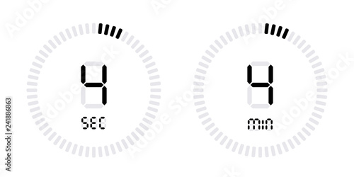 Timer countdown with minutes and seconds Icons