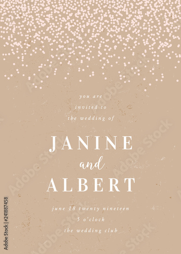 Elegant Rustic Craft Paper Wedding Invitation Template