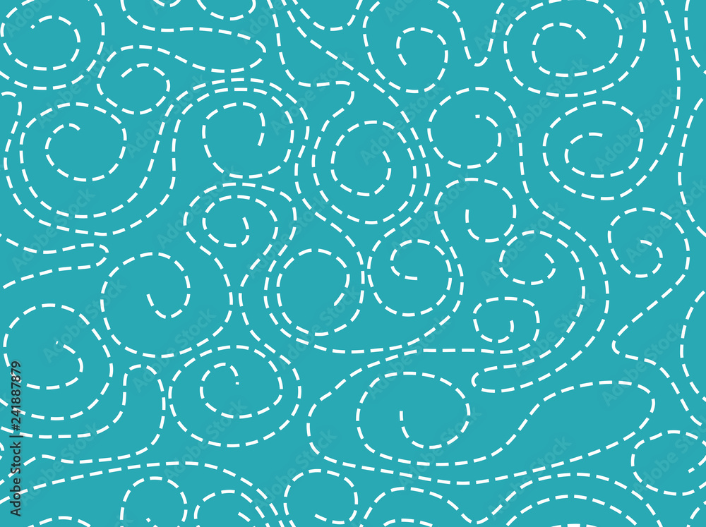 Seamless white dash line on green background. Seamless white dash line on green background.