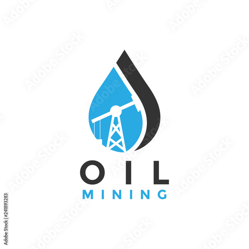 Oil mining logo icon element design template