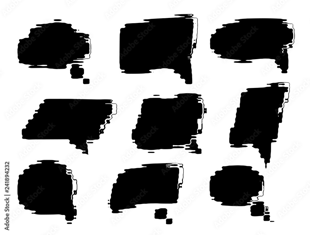 Set of vector glitch speech bubbles. Set of vector glitch speech bubbles.