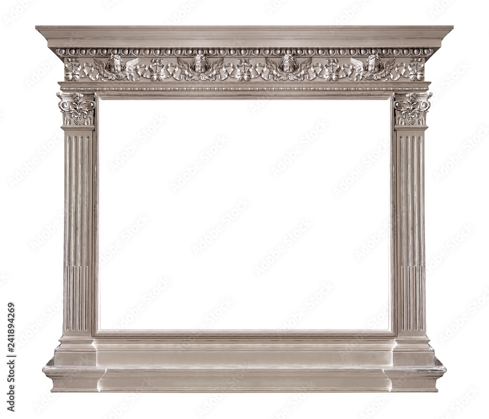 Obraz premium Silver frame for paintings, mirrors or photo isolated on white background