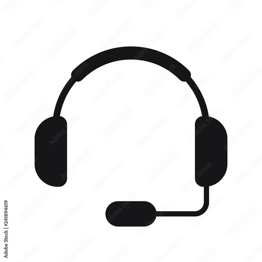 Headset icon vector isolated Headset icon vector isolated