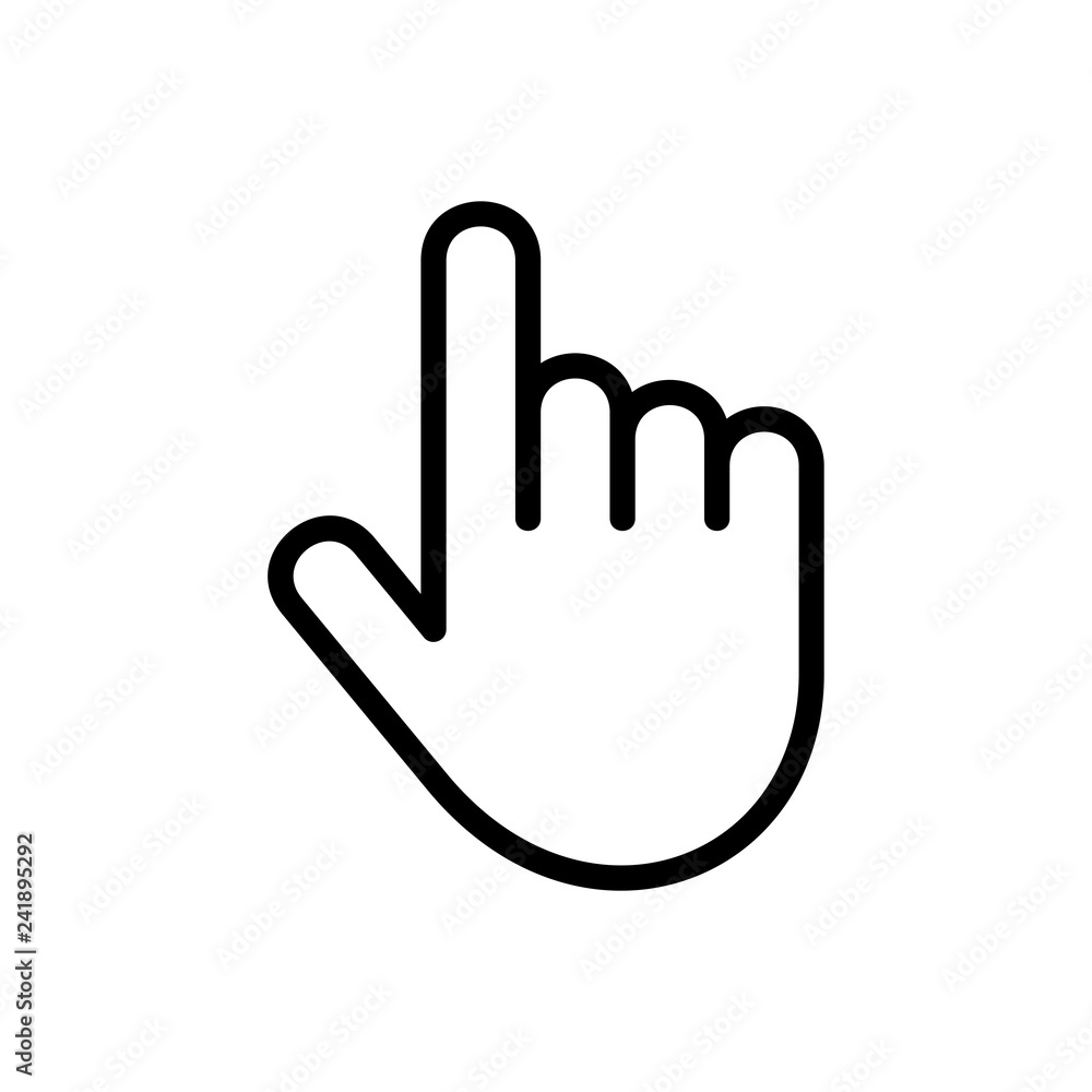 Hand Cursor Icon. Isolated on White background Hand Cursor Icon. Isolated on White background