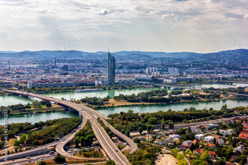 Modern Vienna urban infrastructure, view from the Danube Tower © AlexAnton