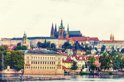 Obraz na płótnie Lesser Town of Prague with Liechtenstein Palace, Prague castle a w salonie