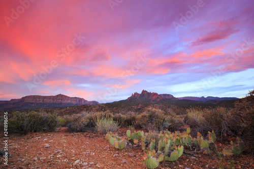 Amazing sunset at Eagle Crags, Springdale, UT, nearby Zion National Park photo