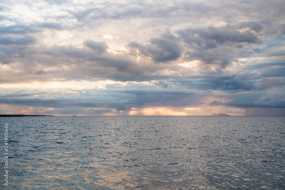 Sunset ocean view in the Galapagos, Ecuador