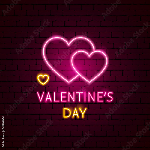 Valentine's Day Neon Label